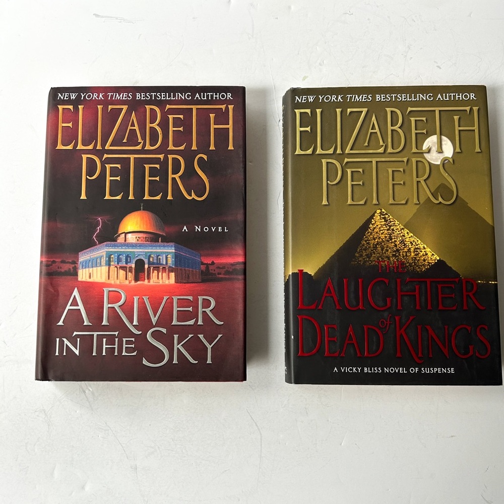 Elizabeth Peters Books, first edition, A River in the Sky, Laughter of Dead King